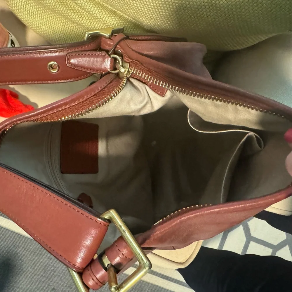 Coach brown leather tote. Genuine leather.
